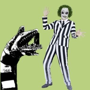 Men's Beetlejuice Beetlejuice Beetlejuice Cosplay Costume Outfit, S